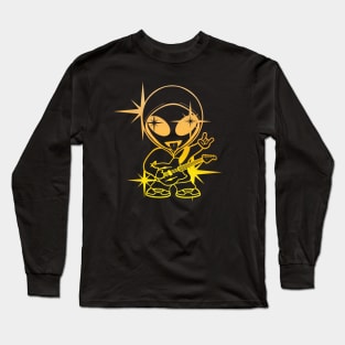 Rockstar Space Alien Musician - Yellow Version Long Sleeve T-Shirt